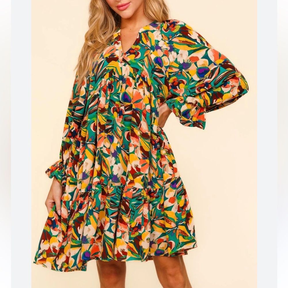 Haptics by Holly Harper‎ Floral Multicolor Mini Dress. Size Small.